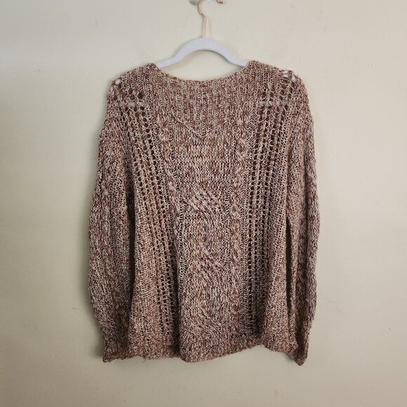Free People Pegasus Yarn West End Pullover Sweater Strawberry Combo Size S - Picture 3 of 6